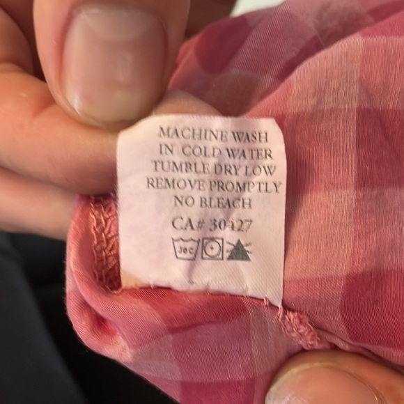 Splendid pink plaid silk/cotton spaghetti strap blouse / L / Excellent condition - Picture 11 of 11